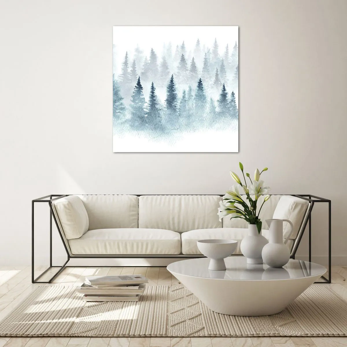 Billede på glas - Indhyllet i tåge - 40x40 cm