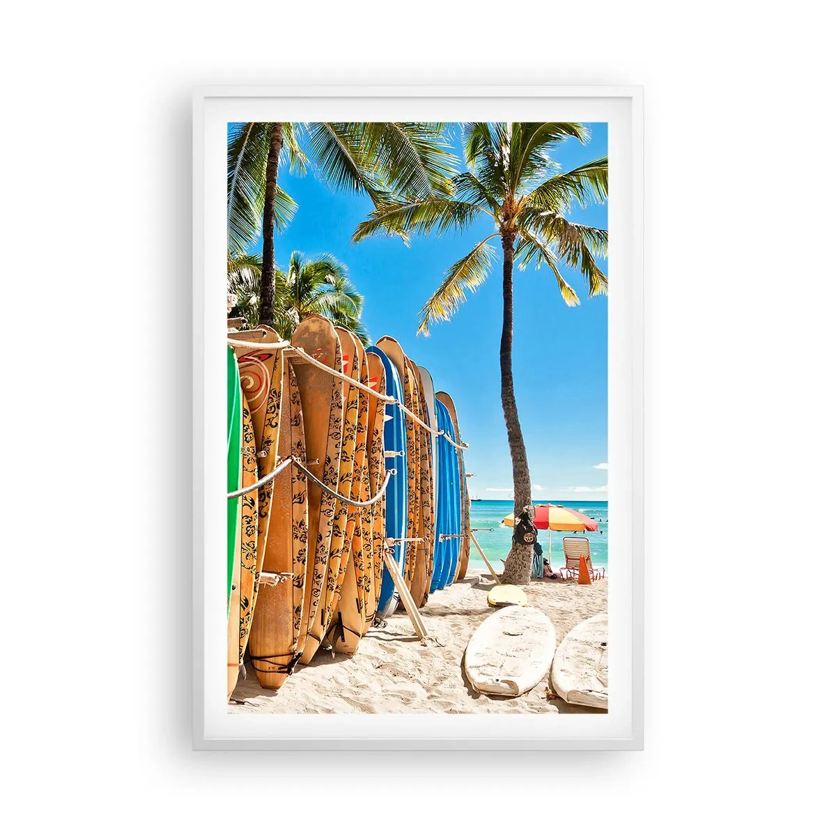 Plakat i hvid ramme - Solrig sjov - 61x91 cm