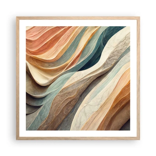 Plakat i ramme af lyst egetræ - Øjeblikke før forandring - 60x60 cm