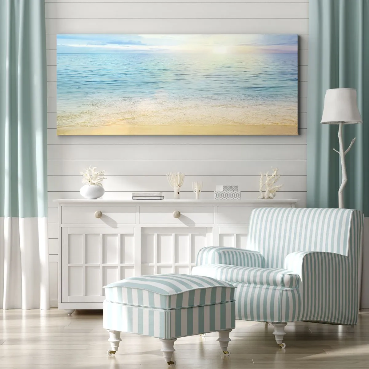 Lærredstryk - Billede på lærred - Det store blå - 100x40 cm