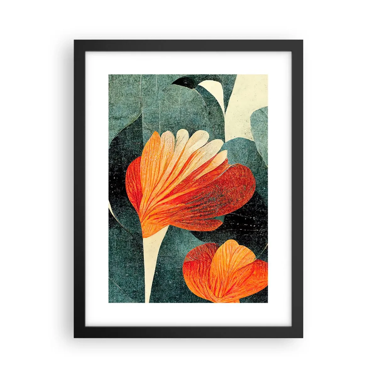 Plakat i sort ramme - Varmen fra troperne og køligheden fra det grønne - 30x40 cm