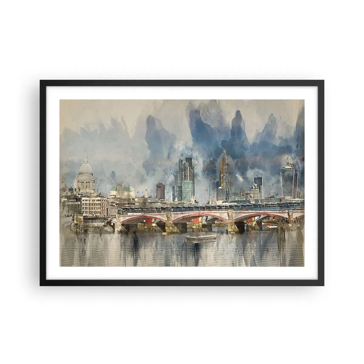 Plakat i sort ramme - London i al sin pragt - 70x50 cm