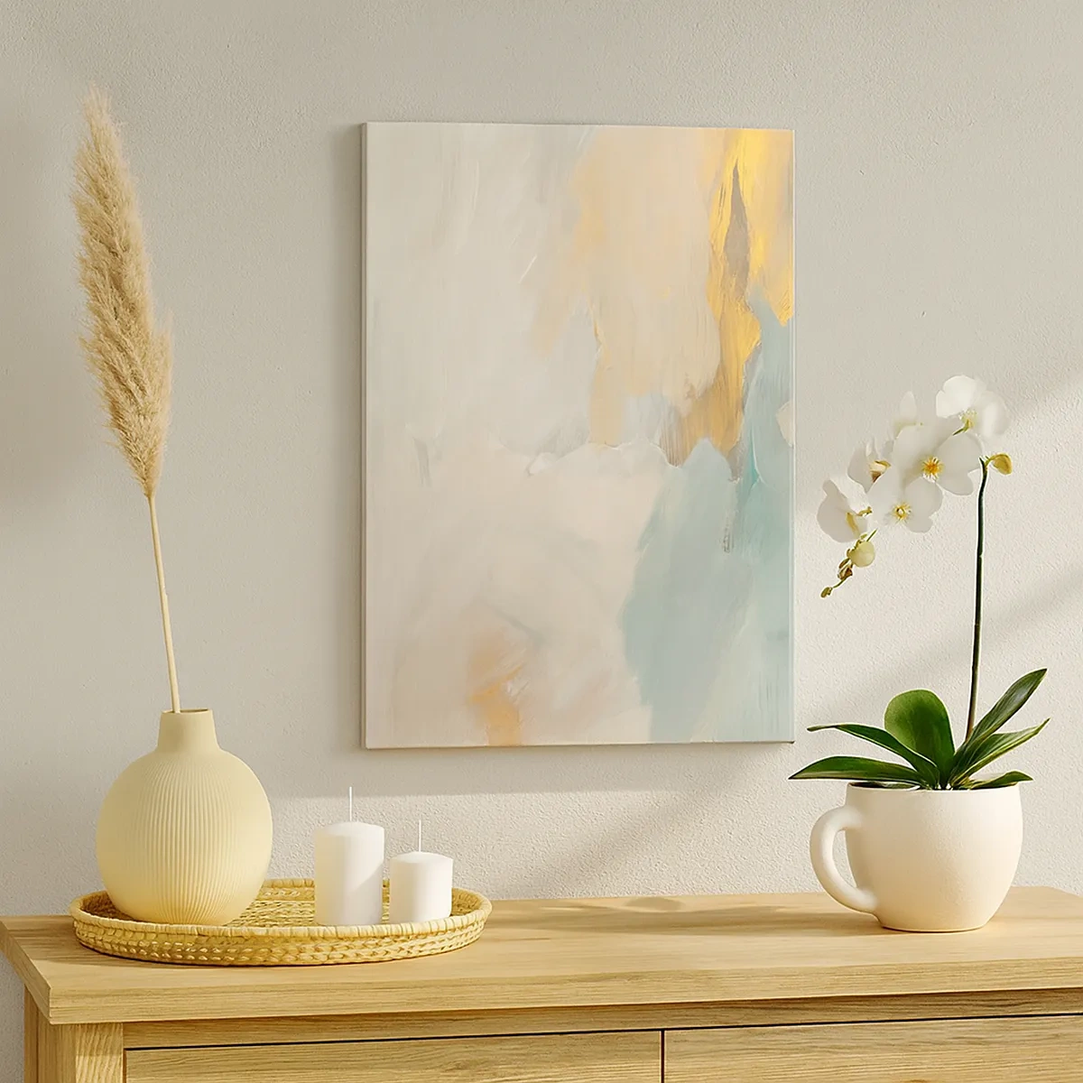 Lærredstryk - Billede på lærred - Abstraktion - blidhedens land - 50x70 cm