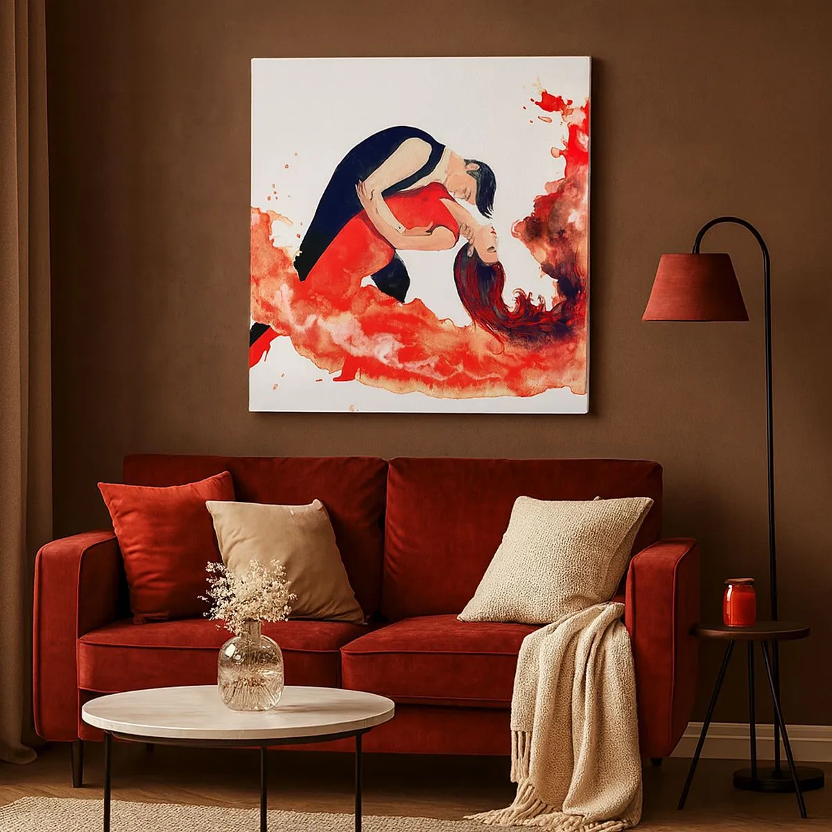 Lærredstryk - Billede på lærred - Tango - en sensuel bølge - 30x30 cm