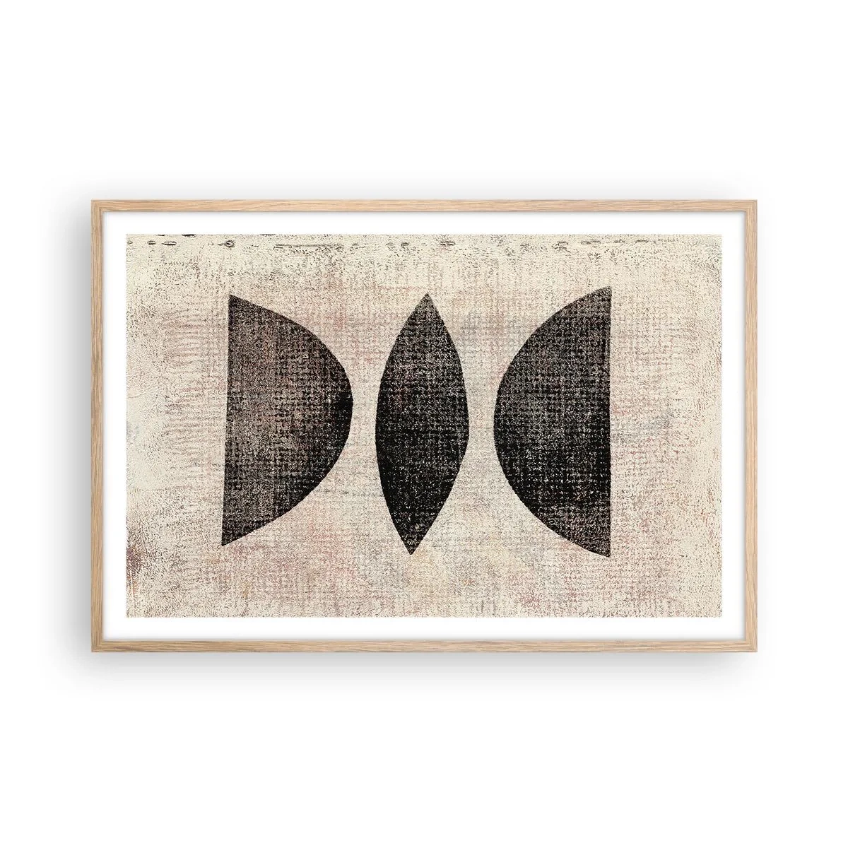 Plakat i ramme af lyst egetræ - Etnisk abstraktion - 91x61 cm