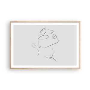 Plakat i ramme af lyst egetræ - En drømmes slyngninger - 91x61 cm