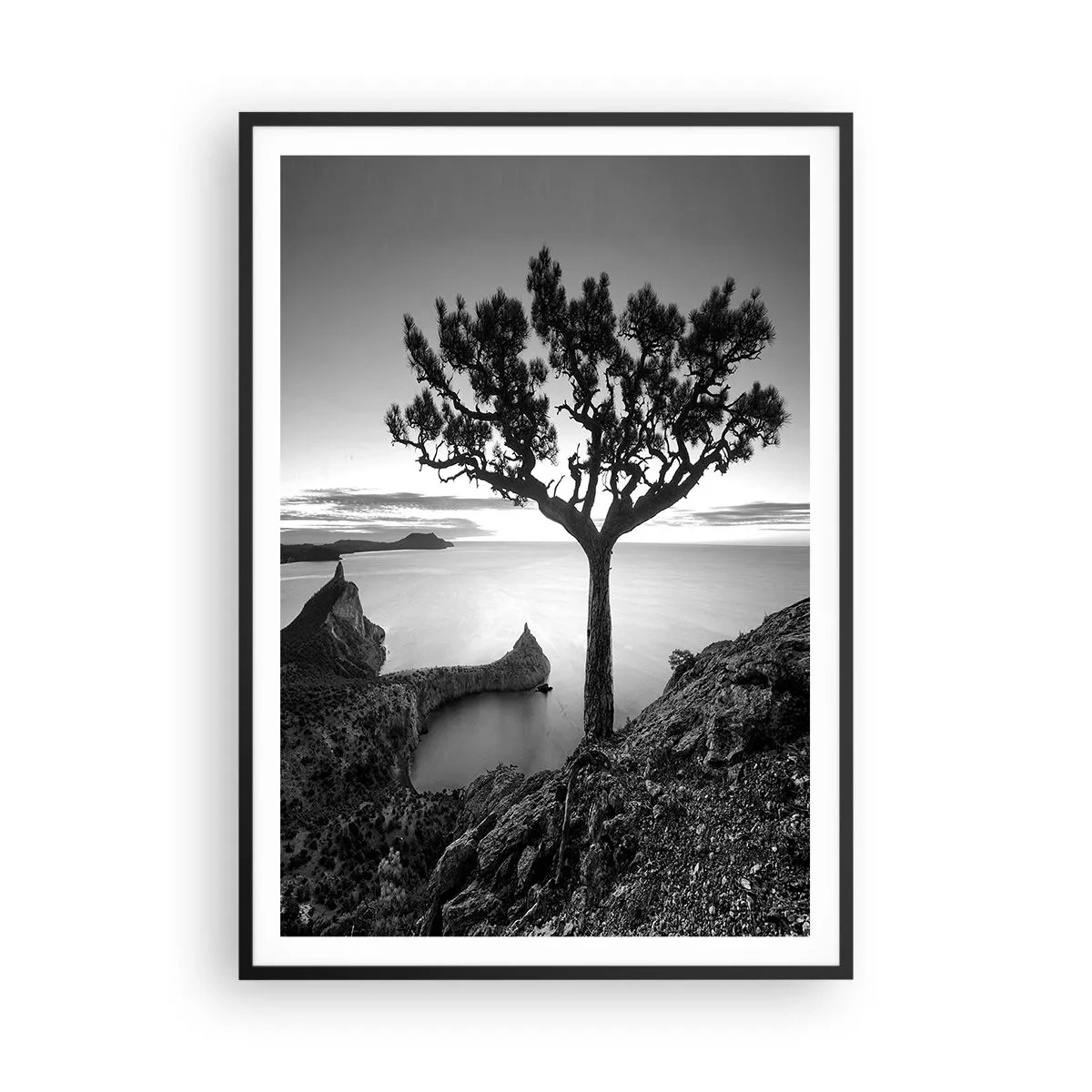 Plakat i sort ramme - Fred hele vejen til horisonten - 70x100 cm