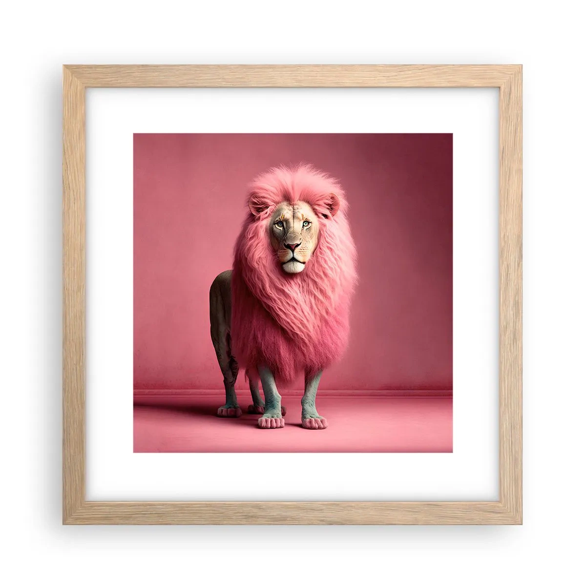 Plakat i ramme af lyst egetræ - Og du er ikke længere bange - 30x30 cm