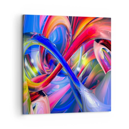 Lærredstryk - Billede på lærred - En dans af farver - 50x50 cm