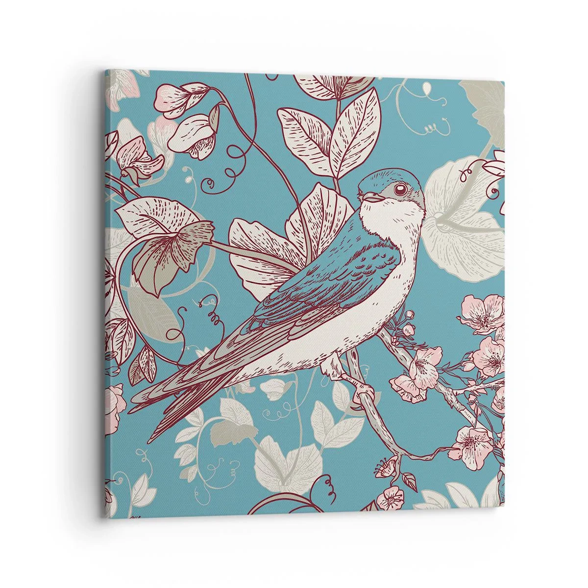 Lærredstryk - Billede på lærred - I de hvide skove kvidrende og sølvfarvede - 70x70 cm