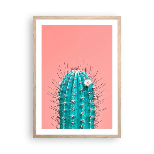 Plakat i ramme af lyst egetræ - Bare se - 50x70 cm