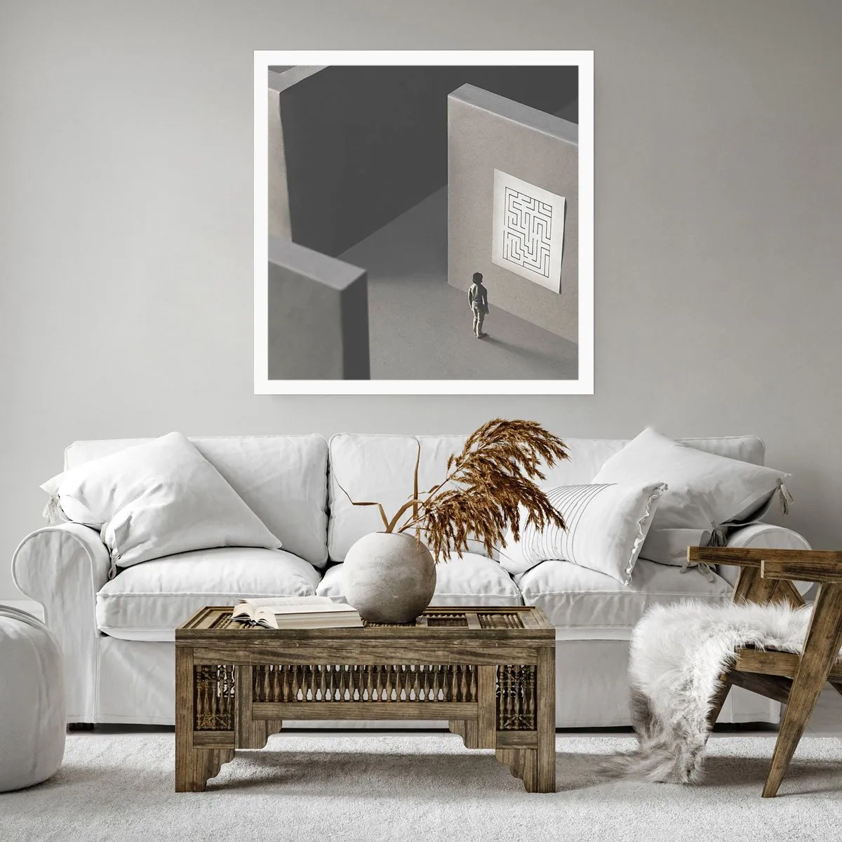 Plakat - Men hvor er jeg? - 40x40 cm