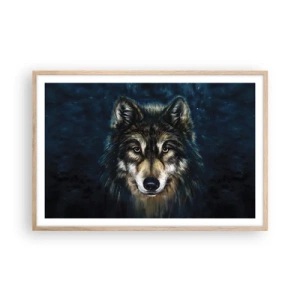 Plakat i ramme af lyst egetræ - Alfa? Og omega - 91x61 cm