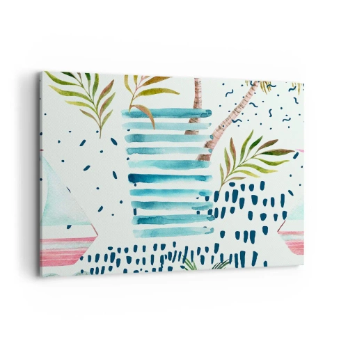 Lærredstryk - Billede på lærred - Ferie under palmerne - 100x70 cm