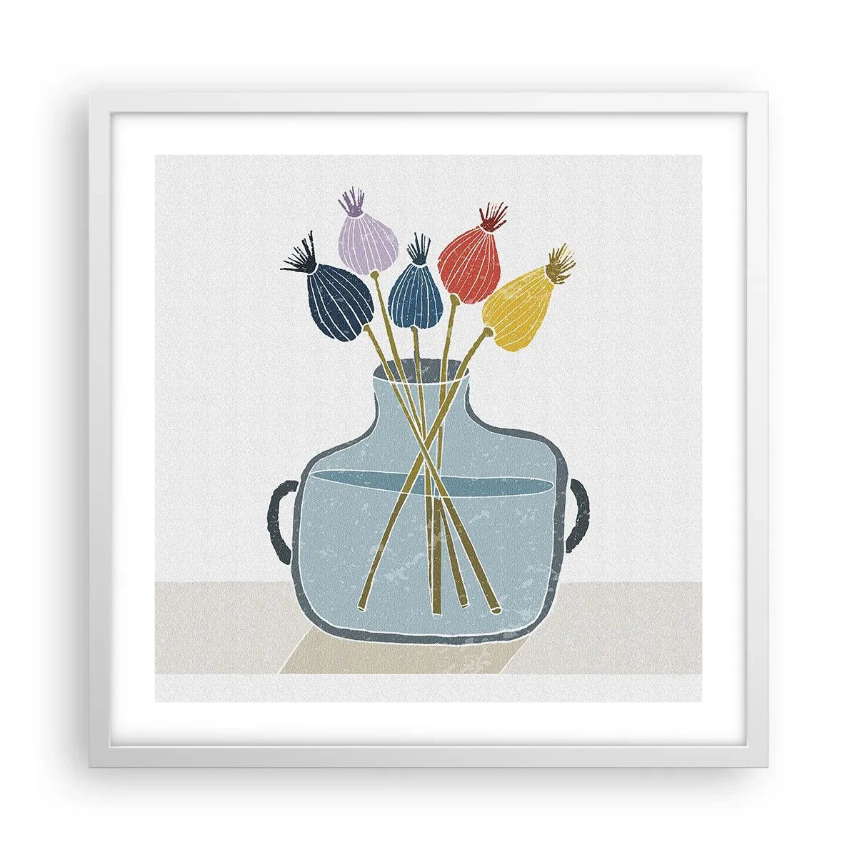 Plakat i hvid ramme - Som et valmuefrø - 50x50 cm