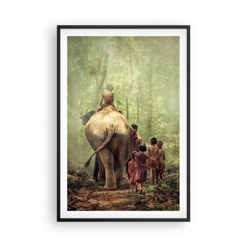 Plakat i sort ramme - Den nye Junglebog - 61x91 cm