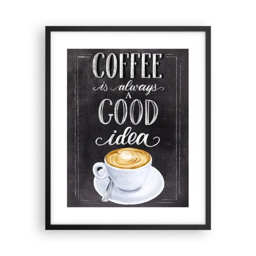 Plakat i sort ramme - Ja, selvfølgelig! - 40x50 cm
