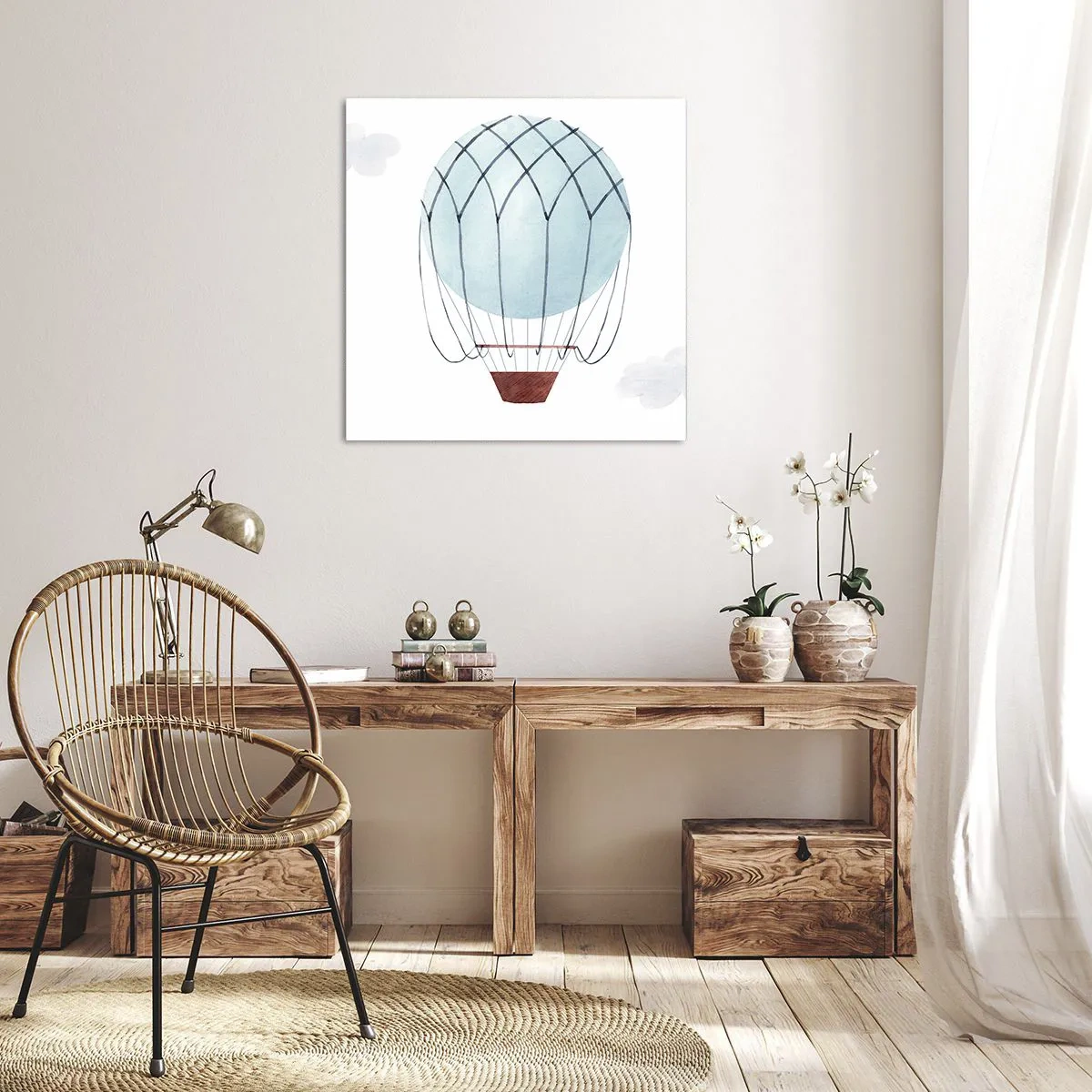 Lærredstryk - Billede på lærred - Alt i skyerne - 60x60 cm
