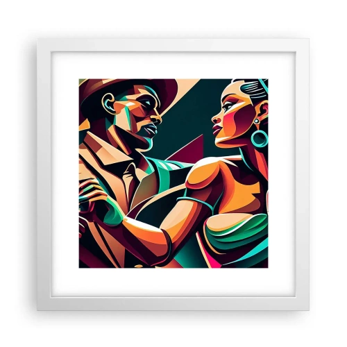 Plakat i hvid ramme - I hjertets rytme - 30x30 cm