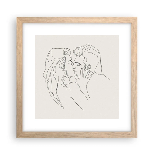 Plakat i ramme af lyst egetræ - Forviklet i følelser - 30x30 cm