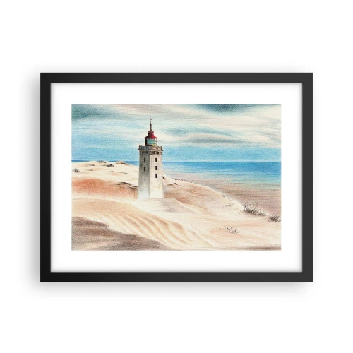 Plakat i sort ramme - Altid med blikket rettet mod havet - 40x30 cm