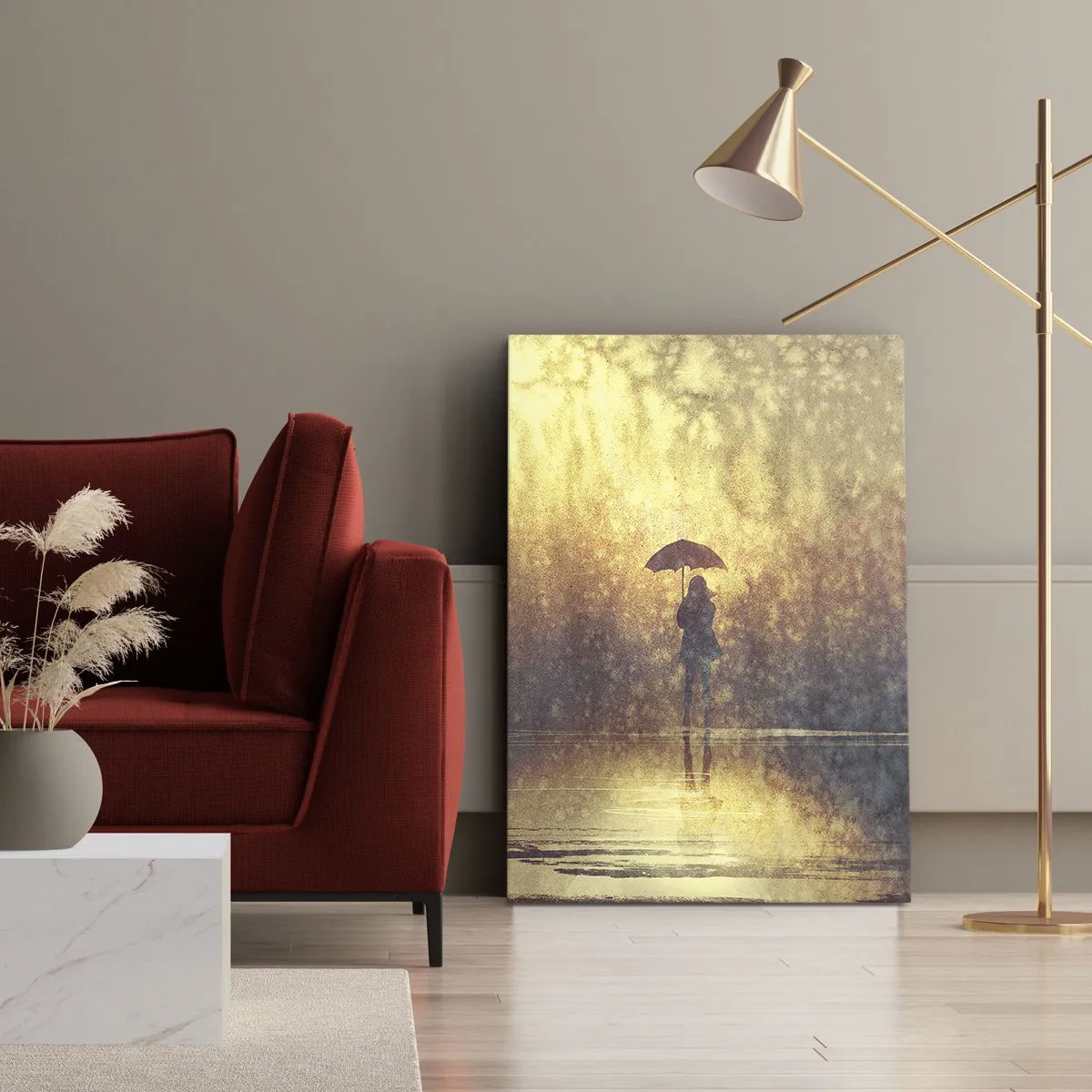 Lærredstryk - Billede på lærred - Jeg føler, at der er nogen, der kigger på mig - 50x70 cm