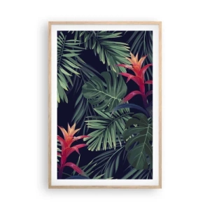 Plakat i ramme af lyst egetræ - Brænd i grønt - 61x91 cm
