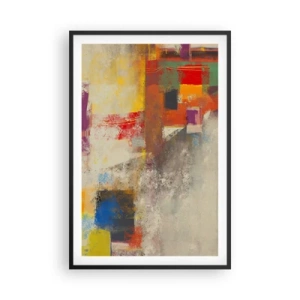 Plakat i sort ramme - Geometri af farver - 61x91 cm