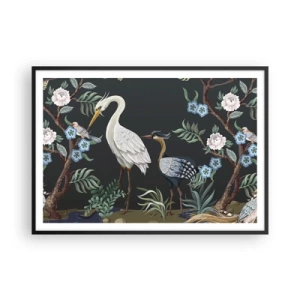 Plakat i sort ramme - Fugleparade - 100x70 cm
