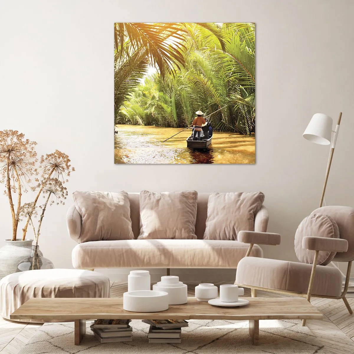 Lærredstryk - Billede på lærred - Palmeslugten - 70x70 cm