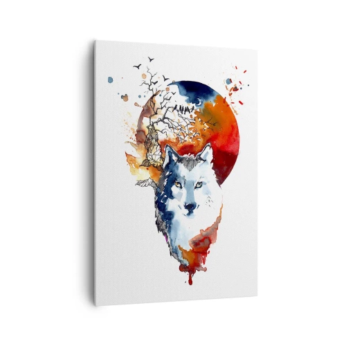 Lærredstryk - Billede på lærred - Næse til næse med natten - 70x100 cm