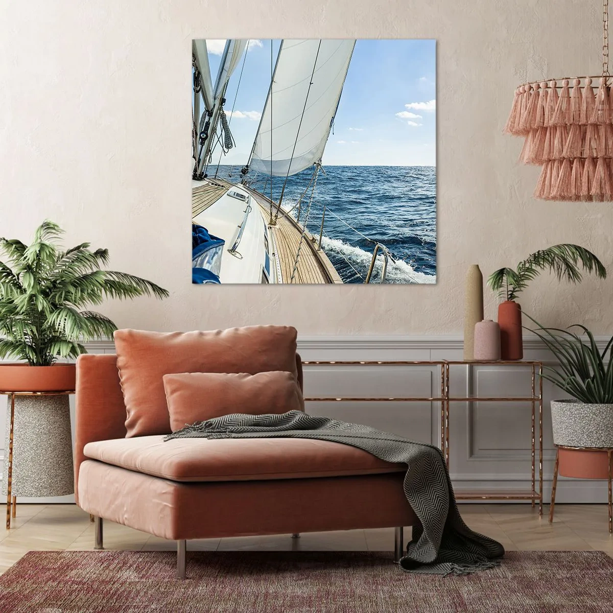Lærredstryk - Billede på lærred - Ahoj , eventyr - 70x70 cm