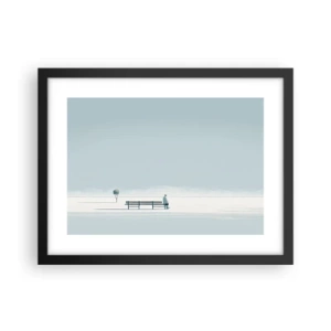 Plakat i sort ramme - Ja, jeg venter. - 40x30 cm