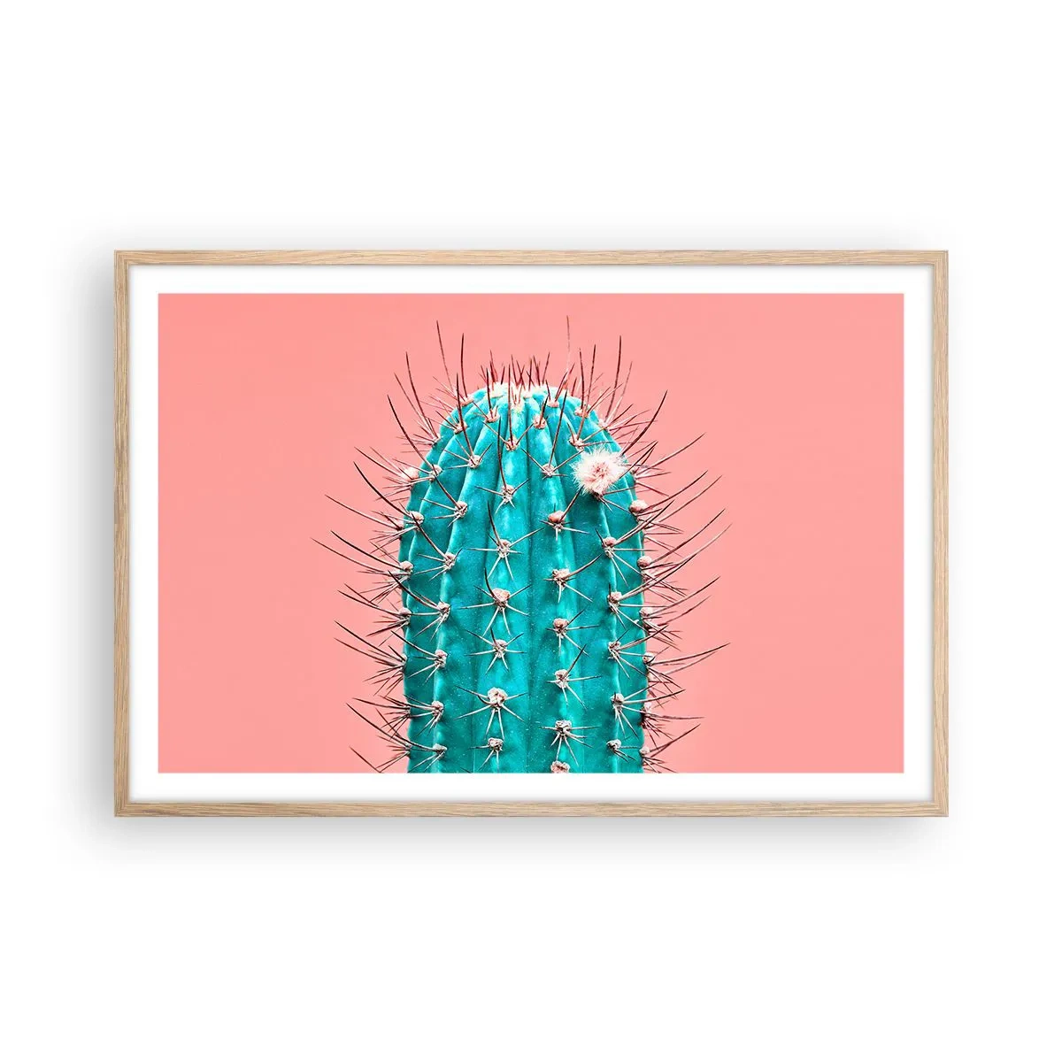 Plakat i ramme af lyst egetræ - Bare se - 91x61 cm