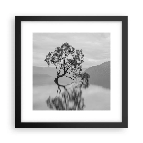 Plakat i sort ramme - Der findes et land - 30x30 cm