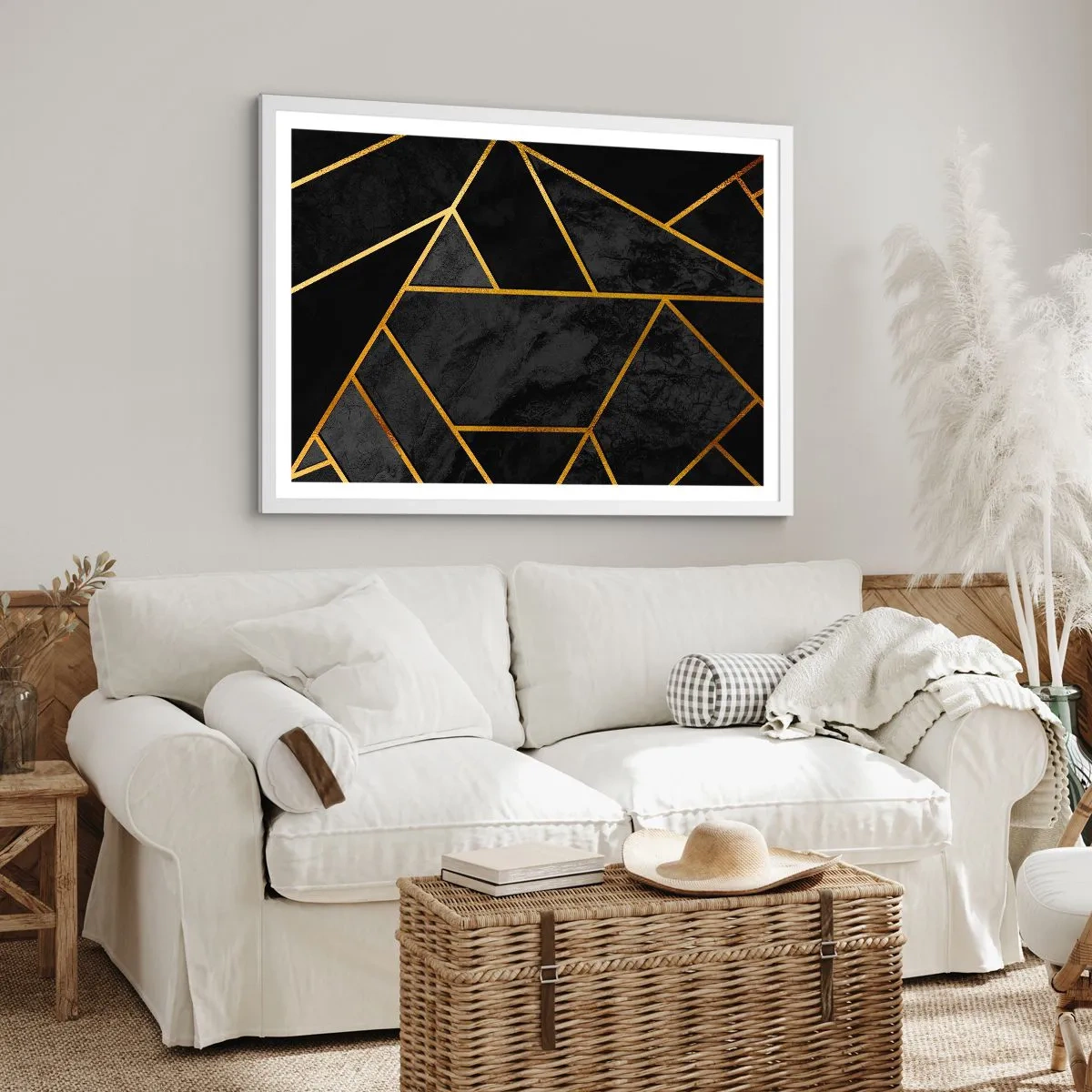 Plakat i hvid ramme - Mørke og lys - 40x30 cm