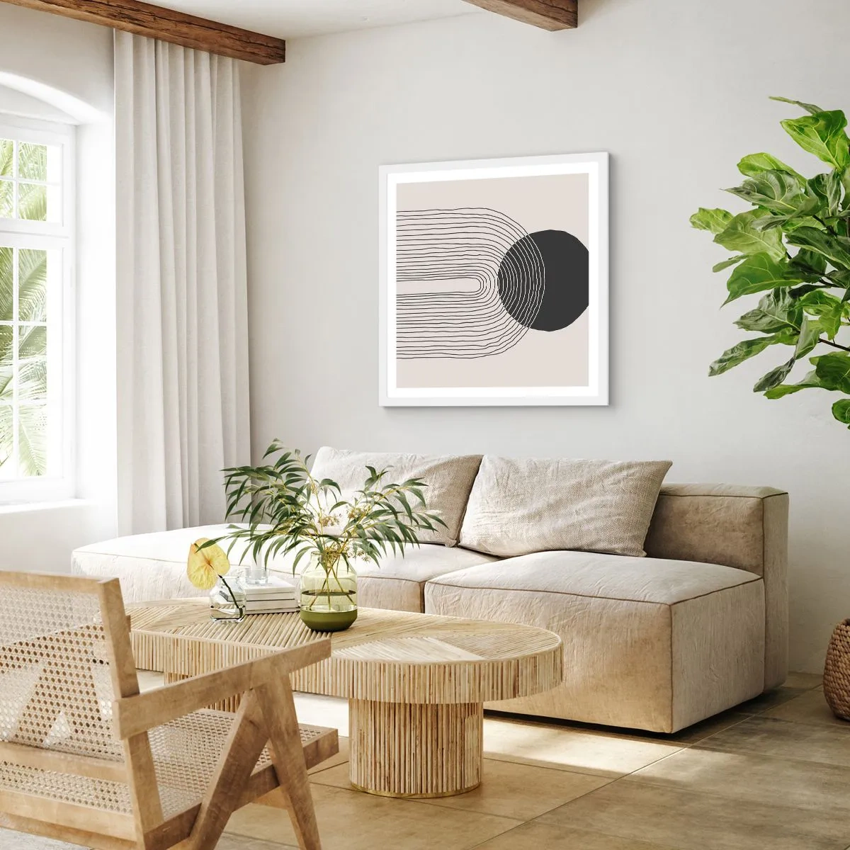 Plakat i hvid ramme - Rystende og selvsikker - 40x40 cm