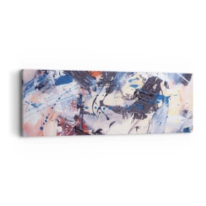 Lærredstryk - Billede på lærred - Abstraktionens vanvittige dans - 90x30 cm