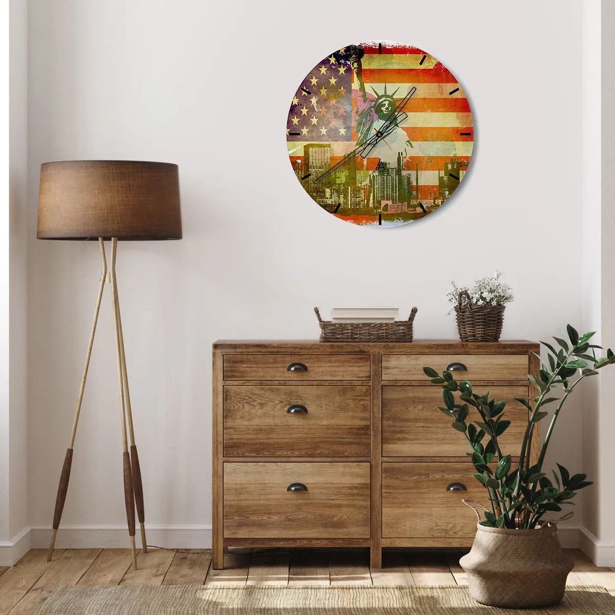Vægur, Uret - Viva America! - 40x40 cm