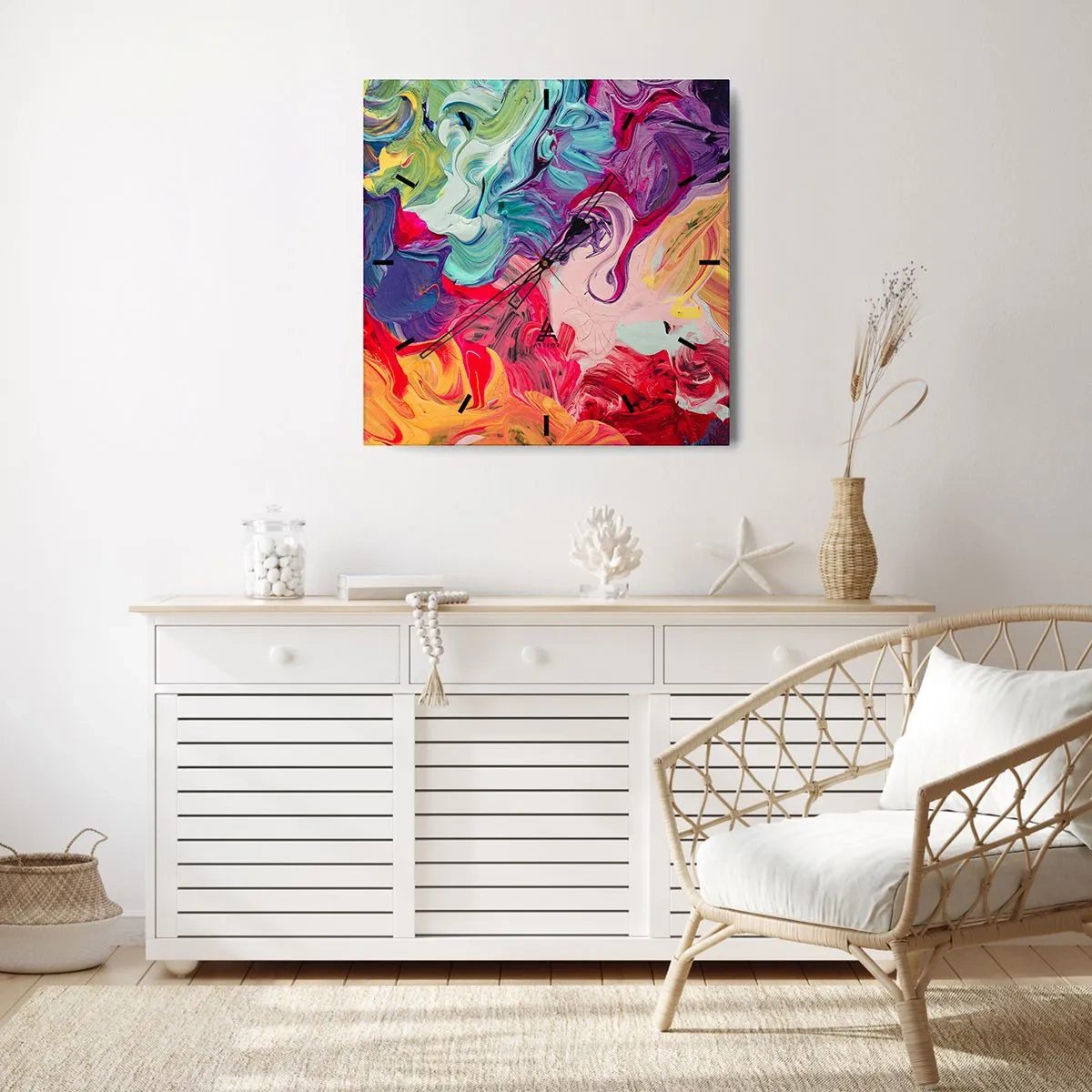 Vægur, Uret - Farvernes fødsel - 30x30 cm