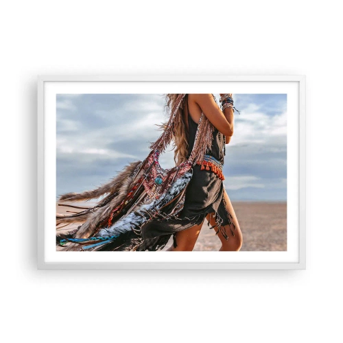 Plakat i hvid ramme - Shamanens pige - 70x50 cm