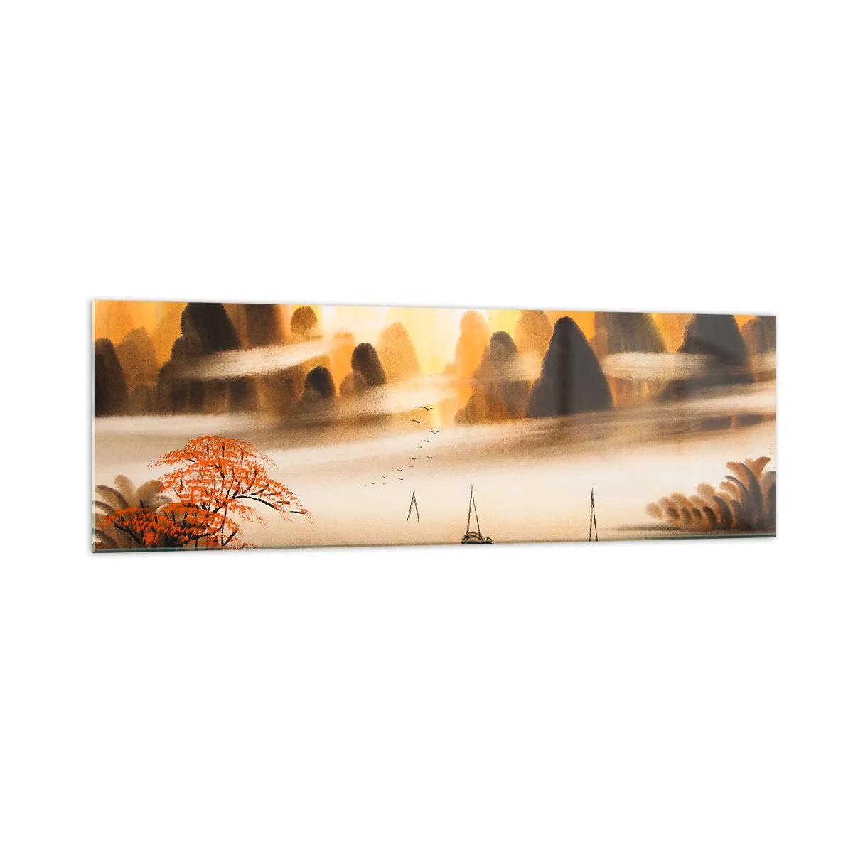 Billede på glas - Længere væk end det fjerne Østen - 160x50 cm