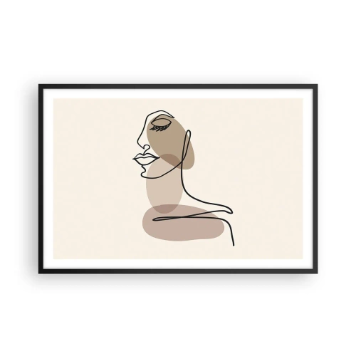 Plakat i sort ramme - Lytter til sig selv - 91x61 cm