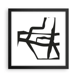 Plakat i sort ramme - Sort og hvid konstruktion - 30x30 cm