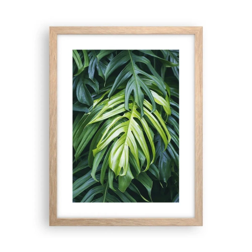 Plakat i ramme af lyst egetræ - Fordyb dig i friskhed - 30x40 cm