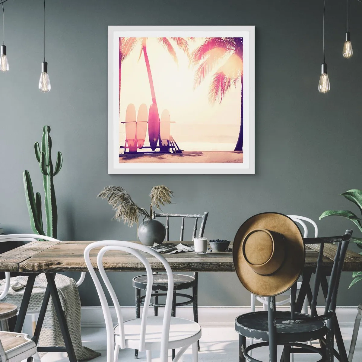 Plakat i hvid ramme - Det bliver en fantastisk dag - 30x30 cm