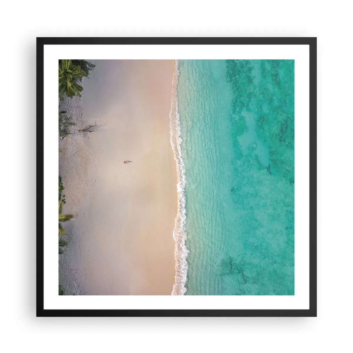 Plakat i sort ramme - Paradis strand - 60x60 cm