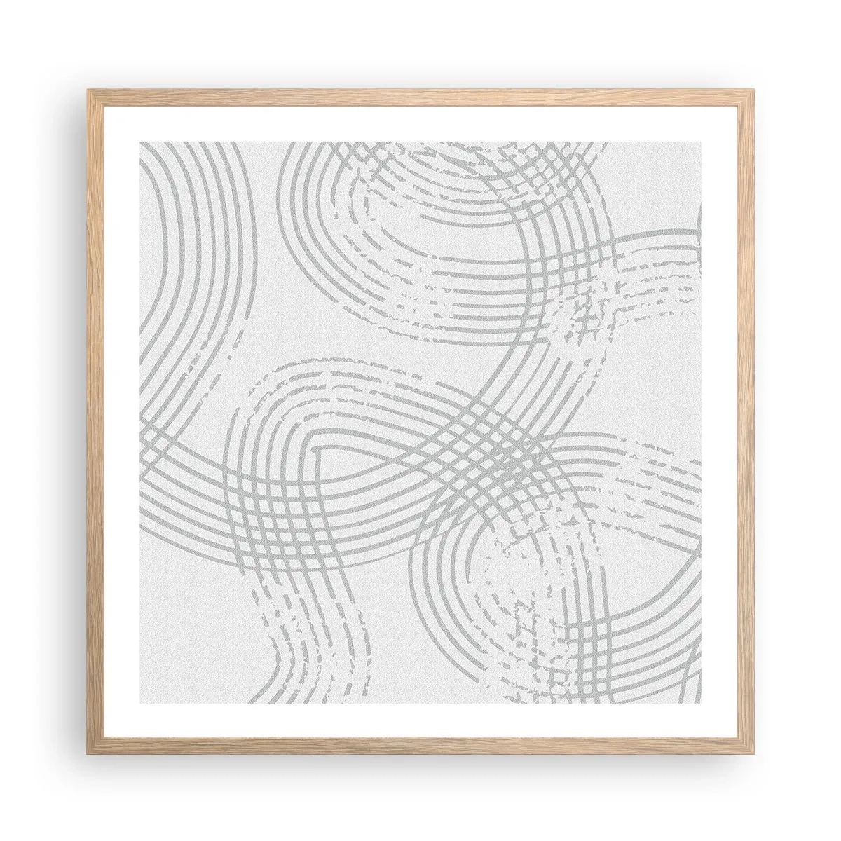 Plakat i ramme af lyst egetræ - Der er ingen lige vej - 60x60 cm