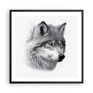 Plakat i sort ramme - Alpha - uden tvivl - 60x60 cm