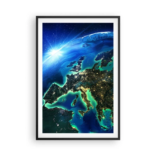 Plakat i sort ramme - Et funklende Europa - 61x91 cm